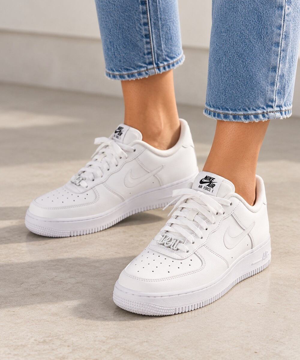 Nike Air Force 1 '07 Low White Sneakers DO IT Lace Charm FB251-100 Women's 8
